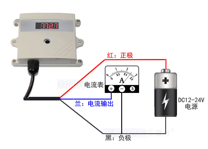 快乐海岸 KD21M30-PM25 PM2.5转4-20mA 粉尘变送器 三线制 精度高接线图