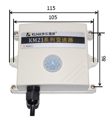 快乐海岸 KM21B60 RS485光照度传感器 标准MODBUS协议 BH1750 高精度探头外形尺寸